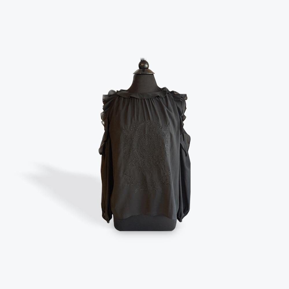 Chic Black Ruffled Blouse